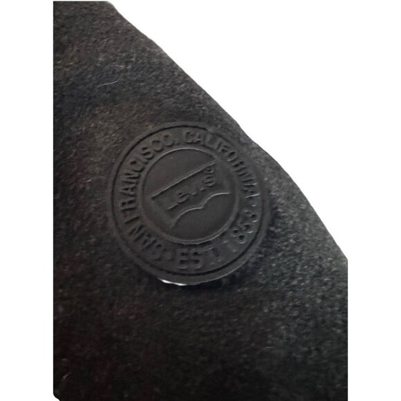 Levi's Men's Sz S Gray Wool Blend Hooded Military Trucker Jacket Charcoal Gray - Picture 7 of 12